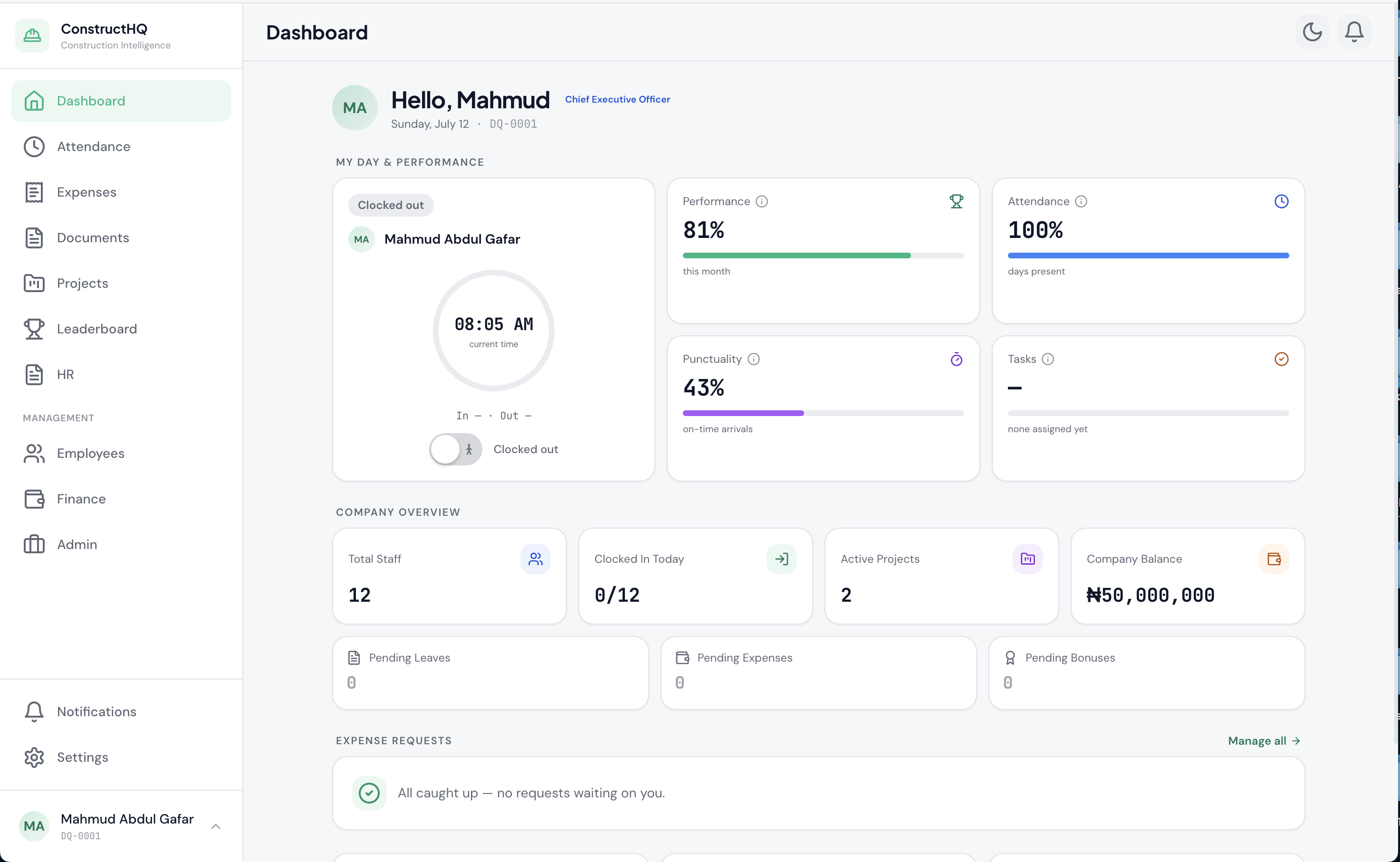 ConstructHQ desktop screenshot
